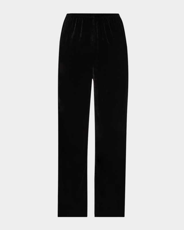 Straight-Leg Velvet Pants